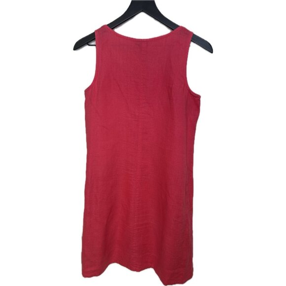 J.Jill Linen Tank style scoop neck midi shift dress with pockets XS Pink - Picture 3 of 8